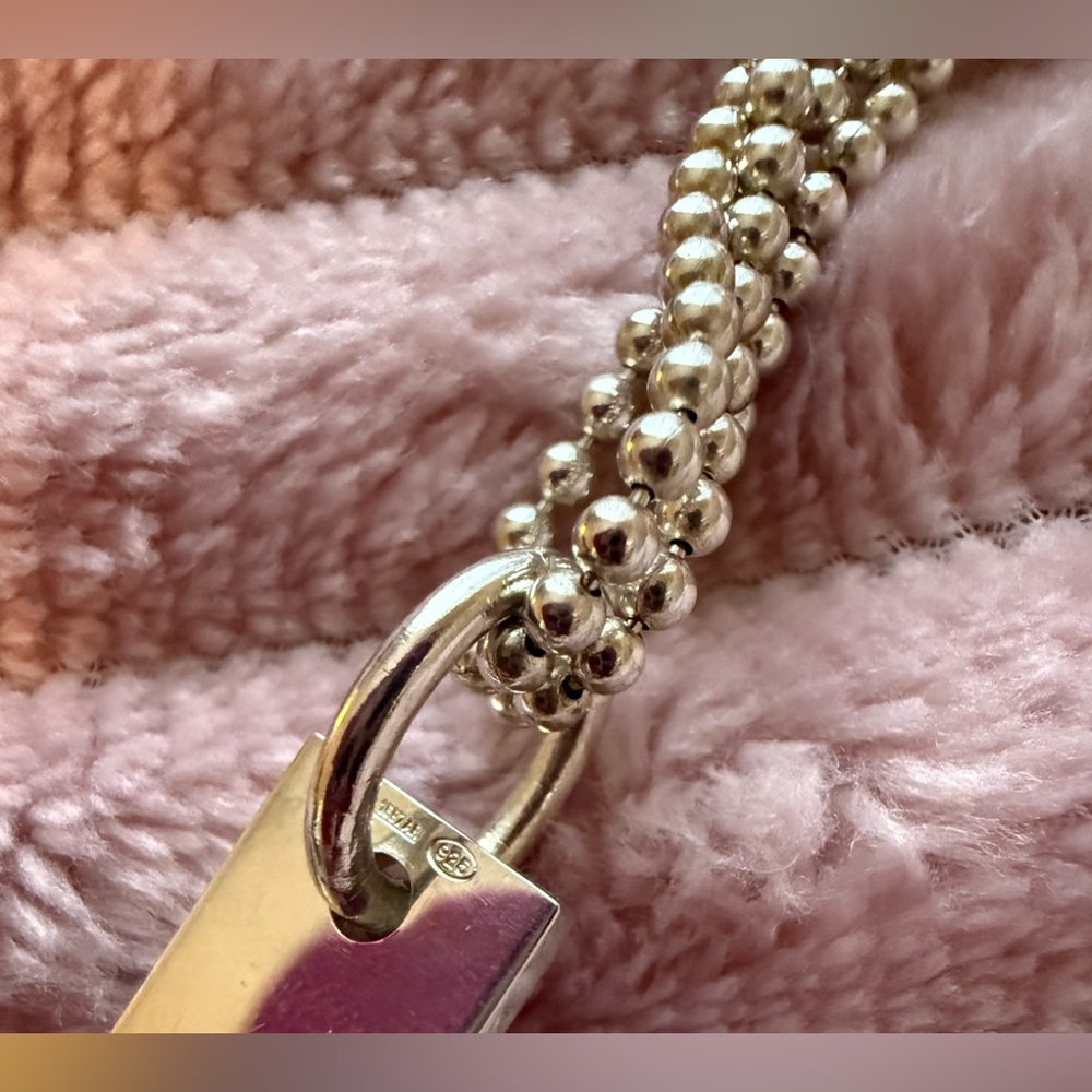 Gucci Bar Tag Double Strand Sterling Silver necklace - Picture 4 of 9